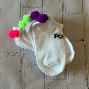 Pom Pom socks with neon colors for child sock size 4-6.5